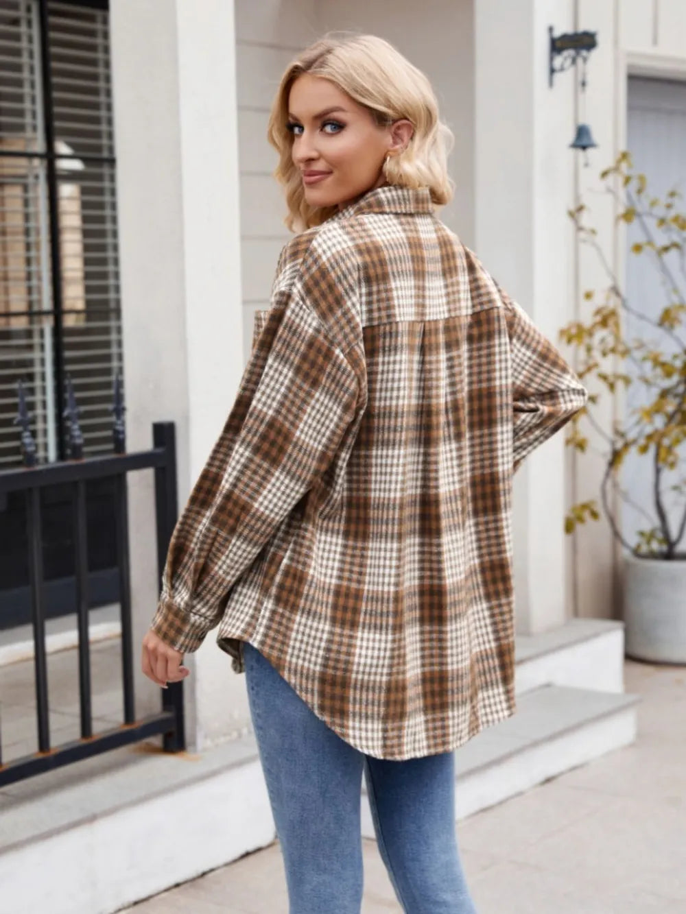 Relaxed Plaid Button-Down Shirt