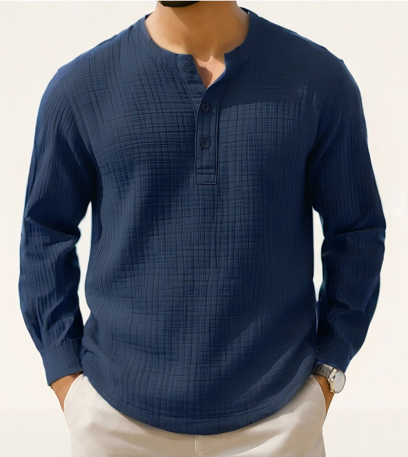 BreezeLite Linen-Blend Henley Shirt