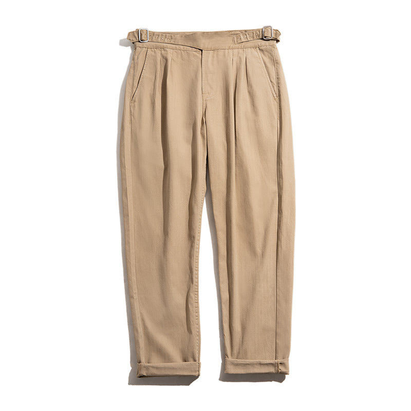 Heritage Men’s Retro High-Waist Cotton Pants