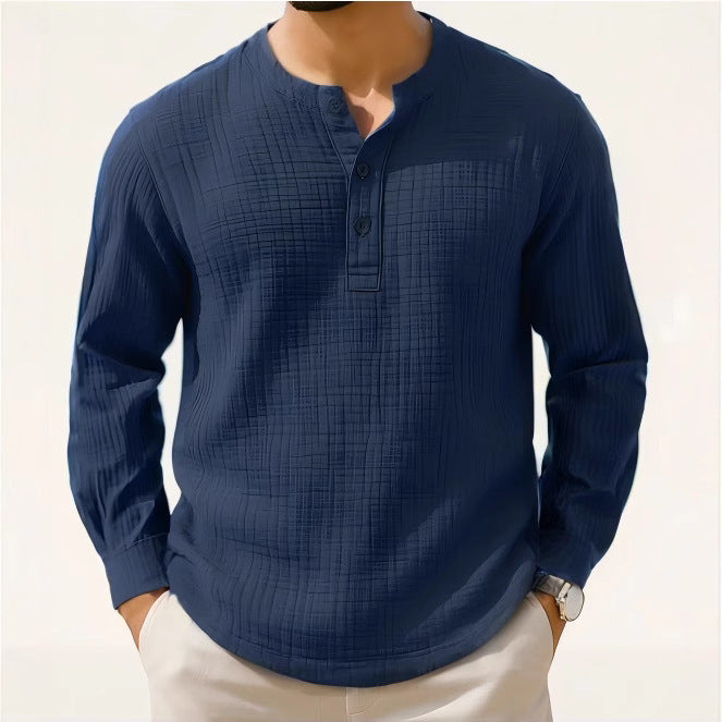 BreezeLite Linen-Blend Henley Shirt