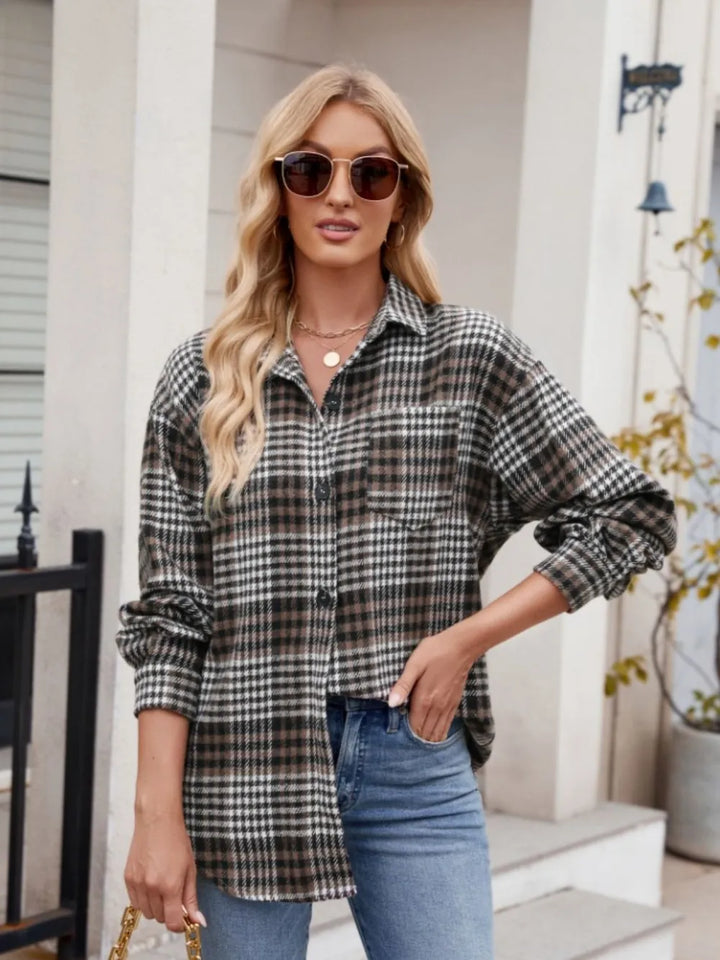 Relaxed Plaid Button-Down Shirt