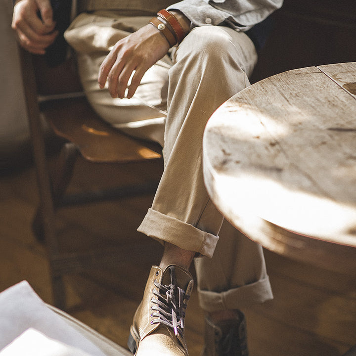 Heritage Men’s Retro High-Waist Cotton Pants
