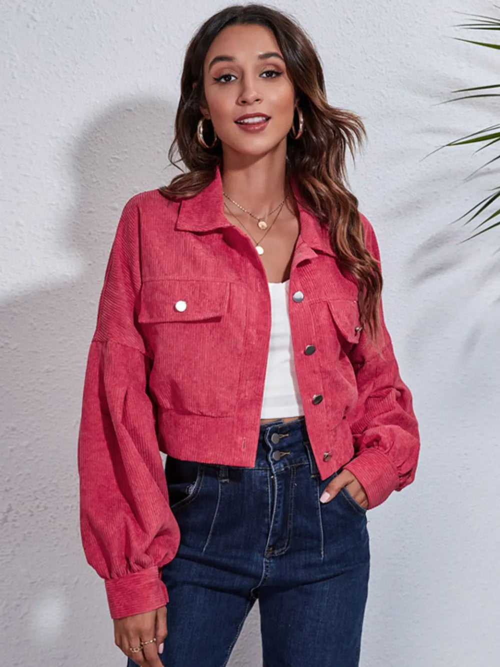 Skyline Crop Jacket – Buttoned Utility Chic