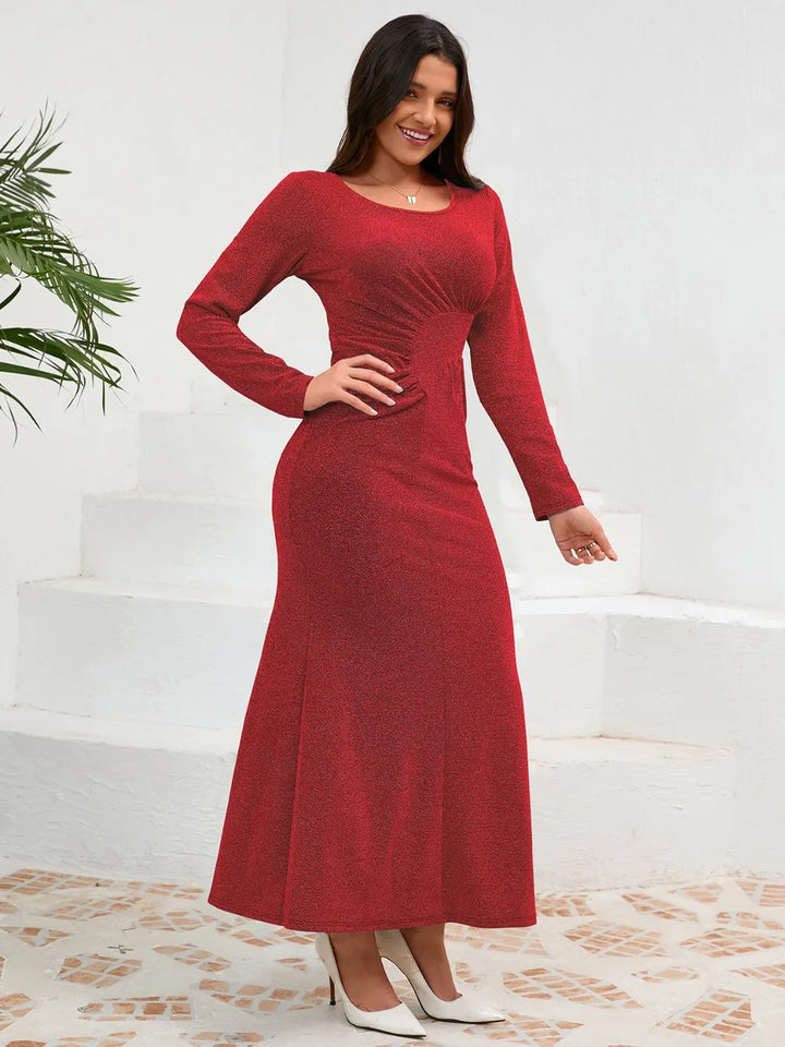 Seraphina Sparkle Long Sleeve Elegant Evening Dress