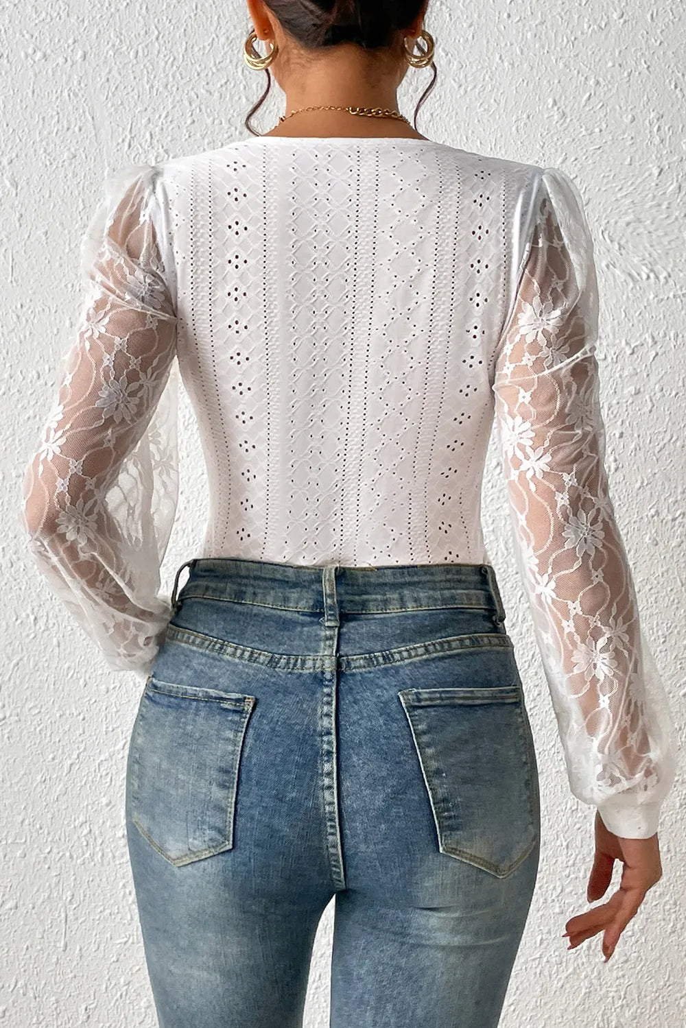 Celestia Lace Bodysuit – Romantic Eyelet Elegance