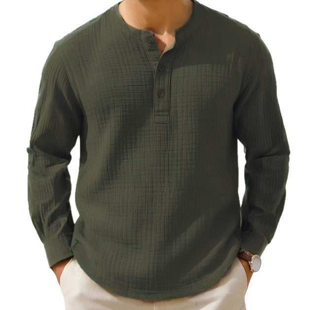 BreezeLite Linen-Blend Henley Shirt