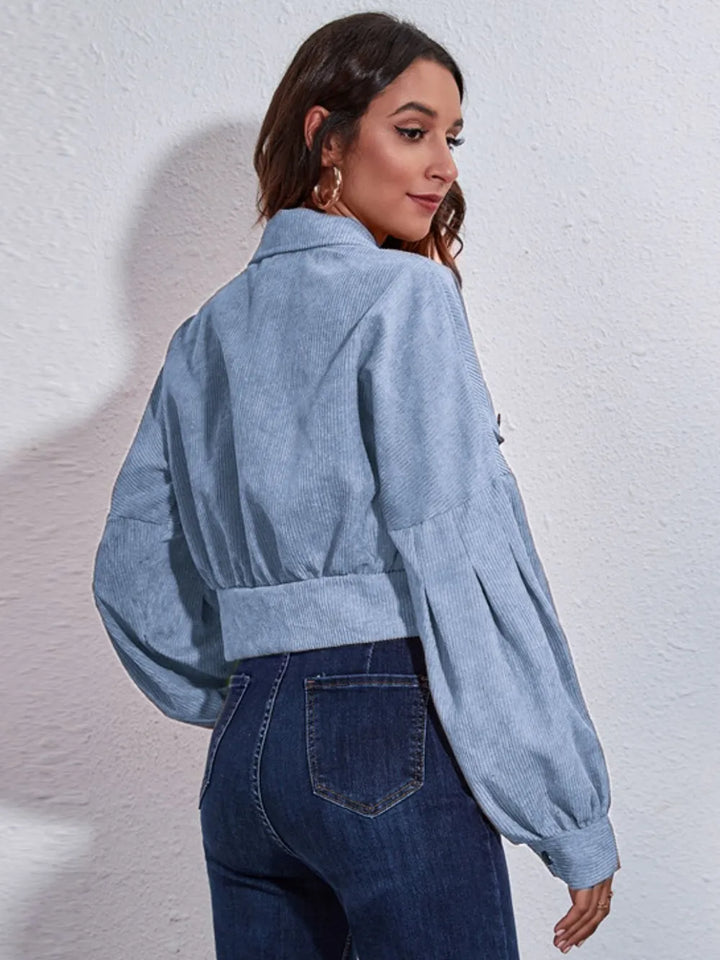 Skyline Crop Jacket – Buttoned Utility Chic