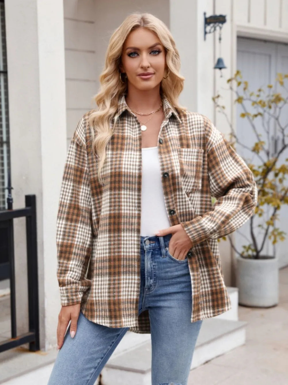 Relaxed Plaid Button-Down Shirt
