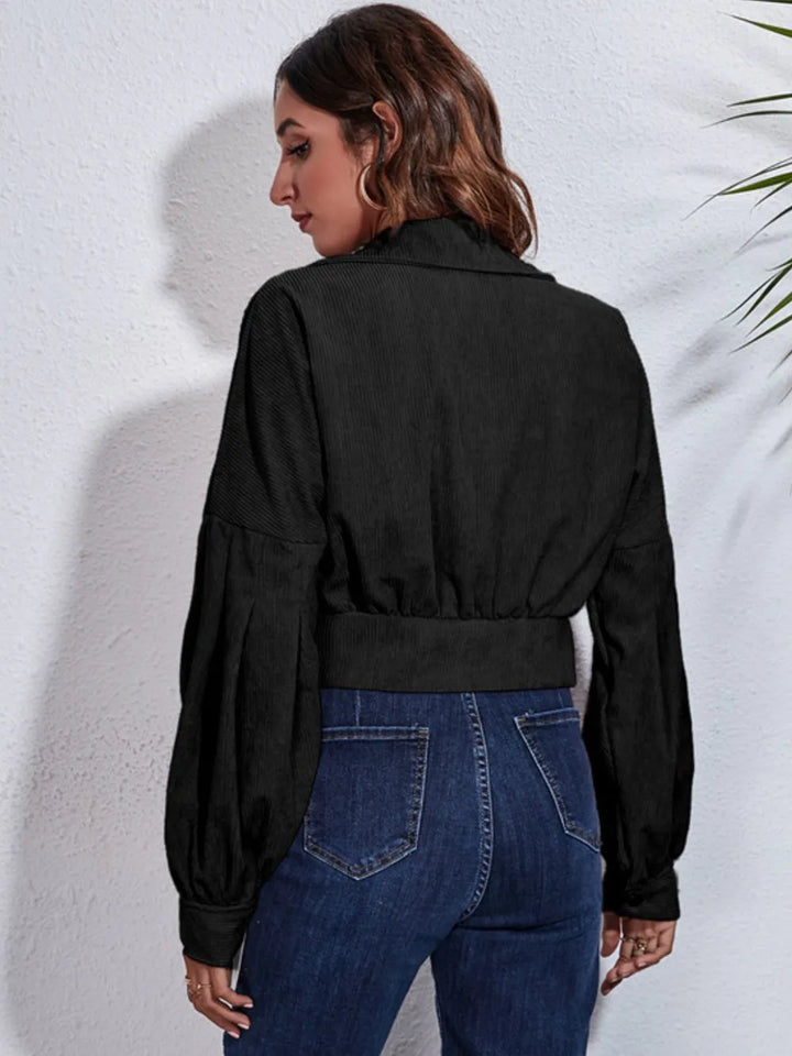 Skyline Crop Jacket – Buttoned Utility Chic
