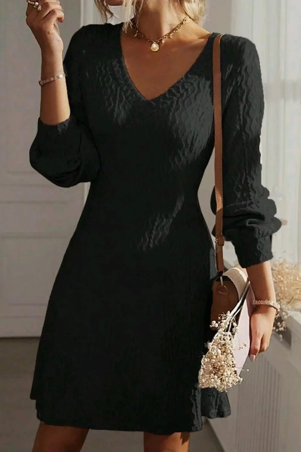 Élise Knit Dress – Textured French Charm