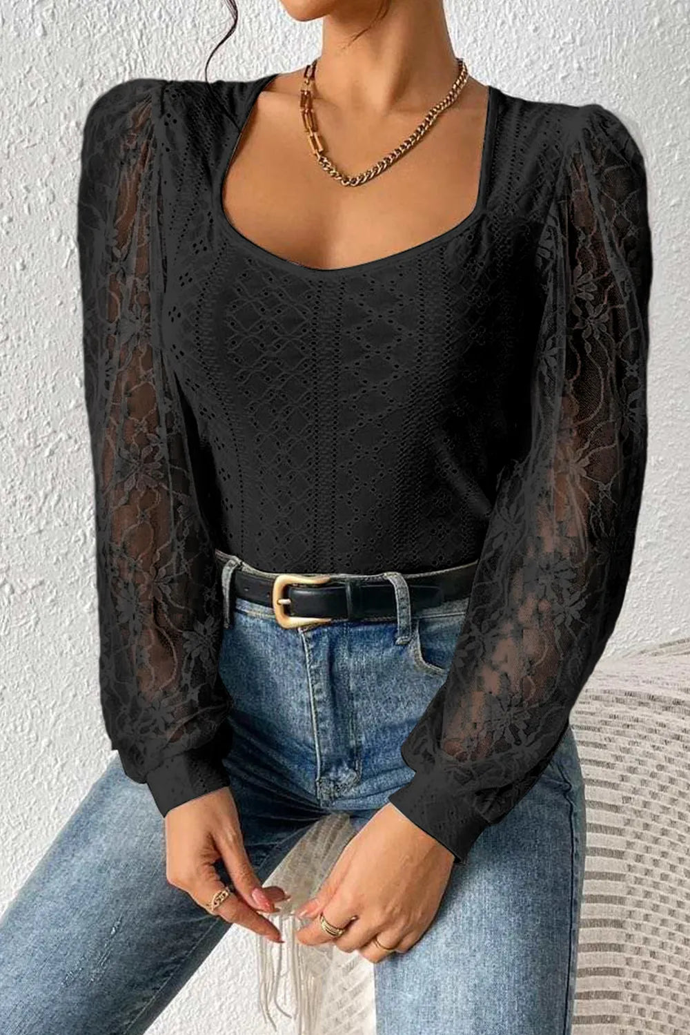 Celestia Lace Bodysuit – Romantic Eyelet Elegance