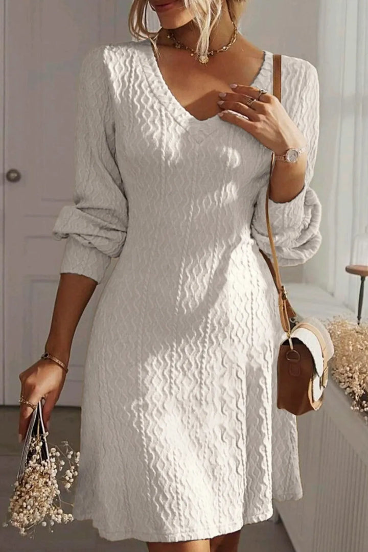 Élise Knit Dress – Textured French Charm