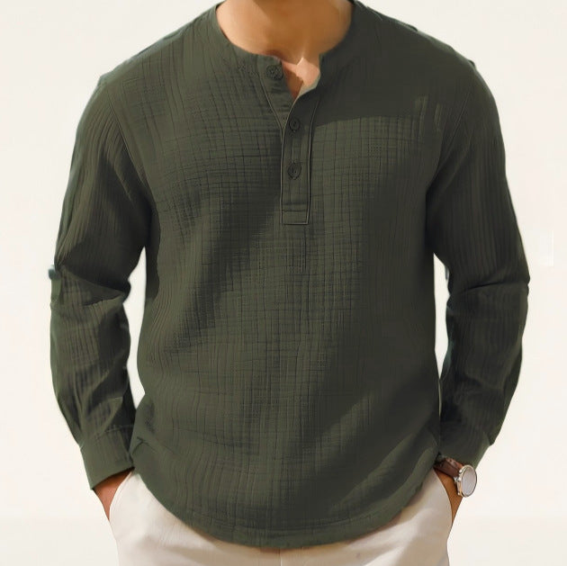 BreezeLite Linen-Blend Henley Shirt