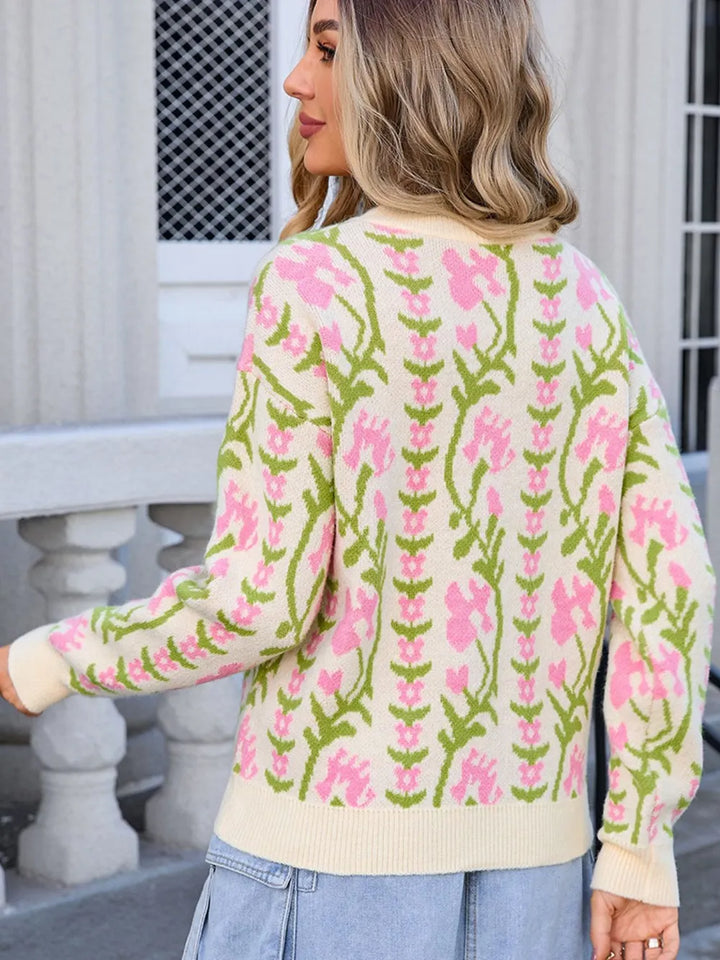 Angel Wings Floral Knit Sweater