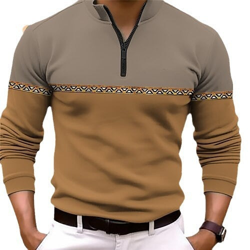 Retro Line Lapel Pullover Men’s Autumn Sweater