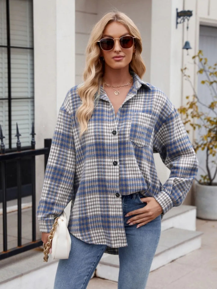 Relaxed Plaid Button-Down Shirt