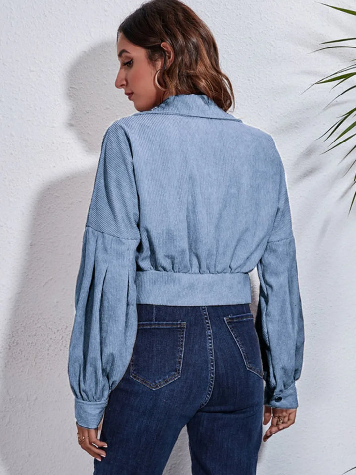 Skyline Crop Jacket – Buttoned Utility Chic