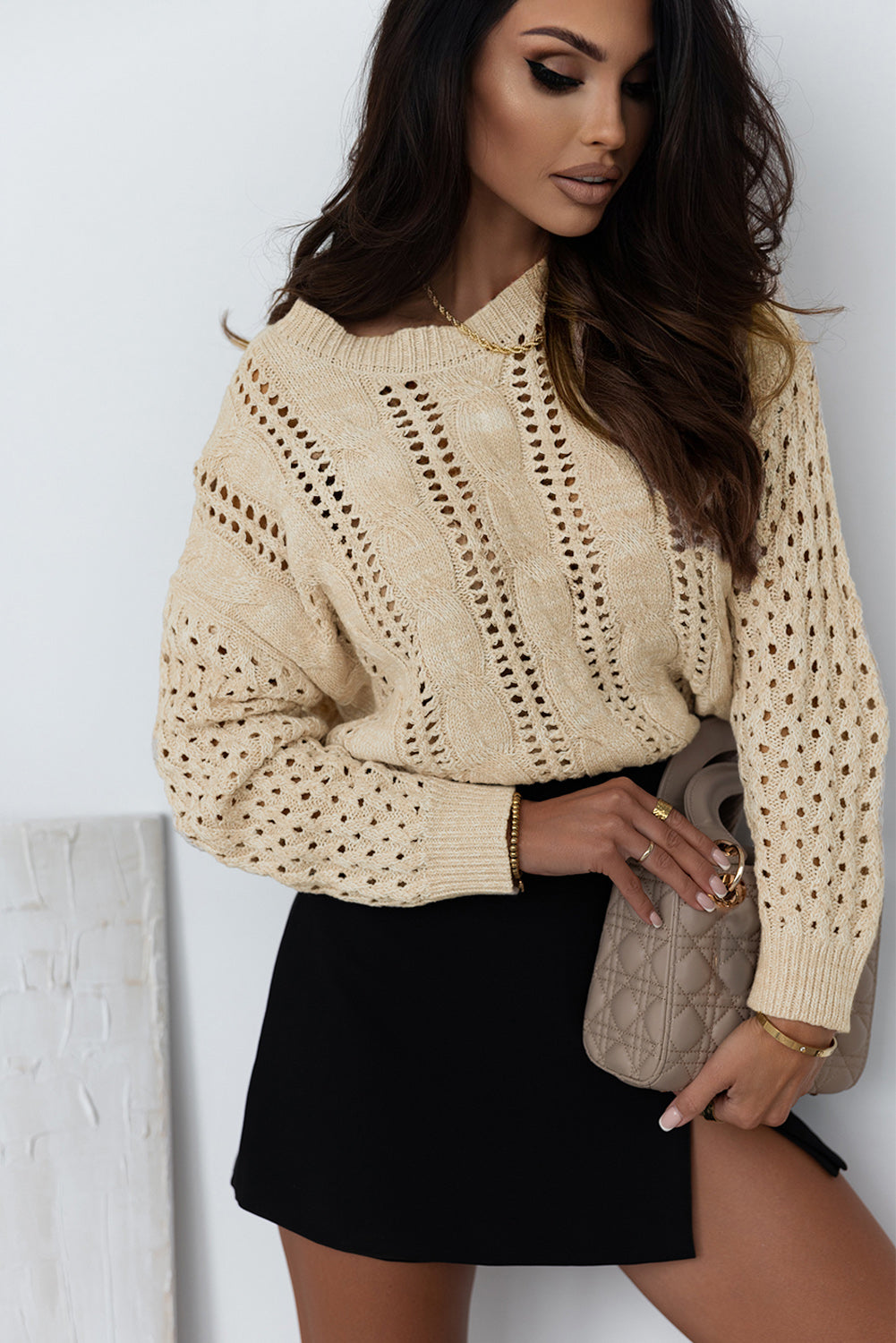Soft Drift Eyelet Knit Sweater