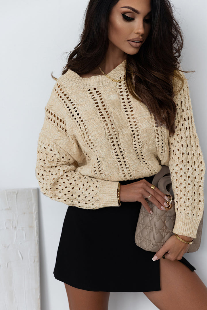 Soft Drift Eyelet Knit Sweater