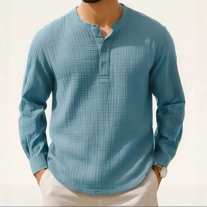 BreezeLite Linen-Blend Henley Shirt
