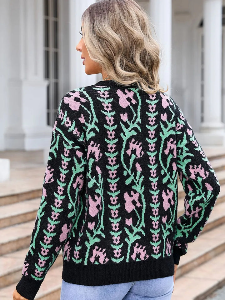 Angel Wings Floral Knit Sweater