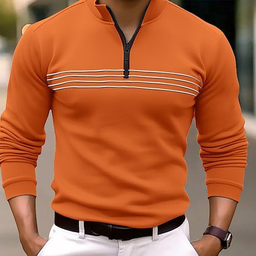 Retro Line Lapel Pullover Men’s Autumn Sweater