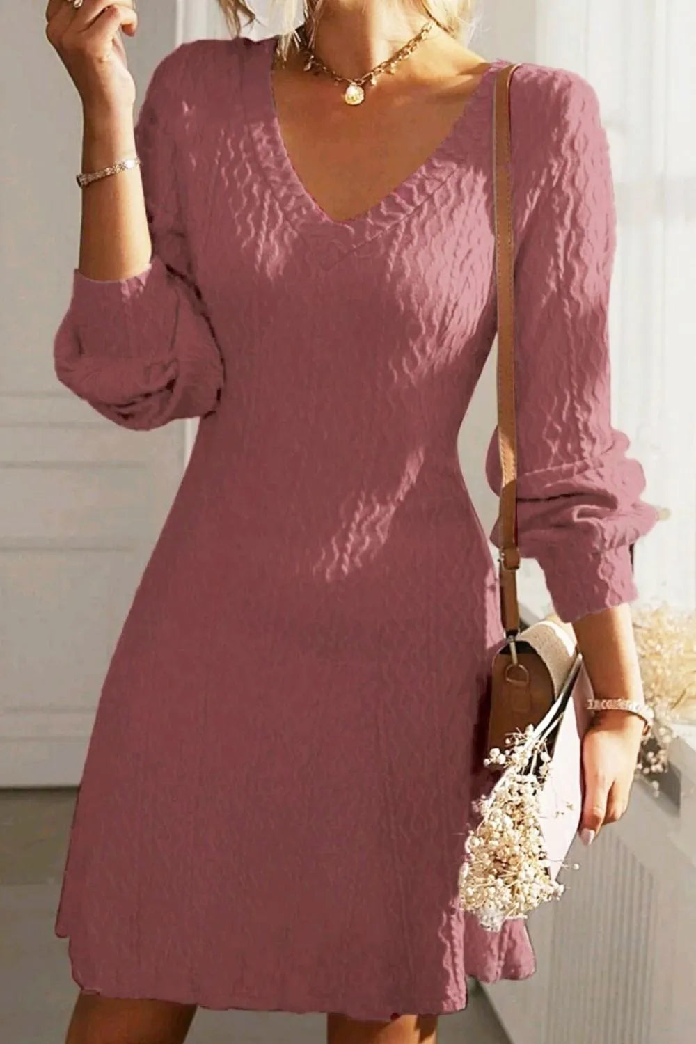 Élise Knit Dress – Textured French Charm