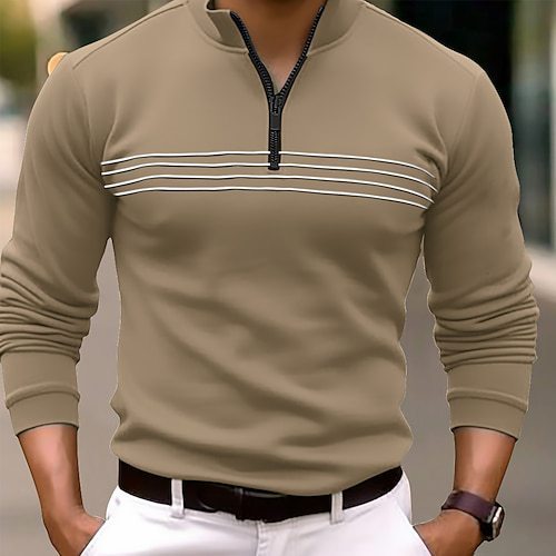 Retro Line Lapel Pullover Men’s Autumn Sweater