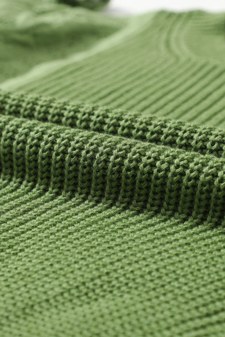 Willow Patchwork Sweater – Eyelet Sleeve Drop Shoulder Knit