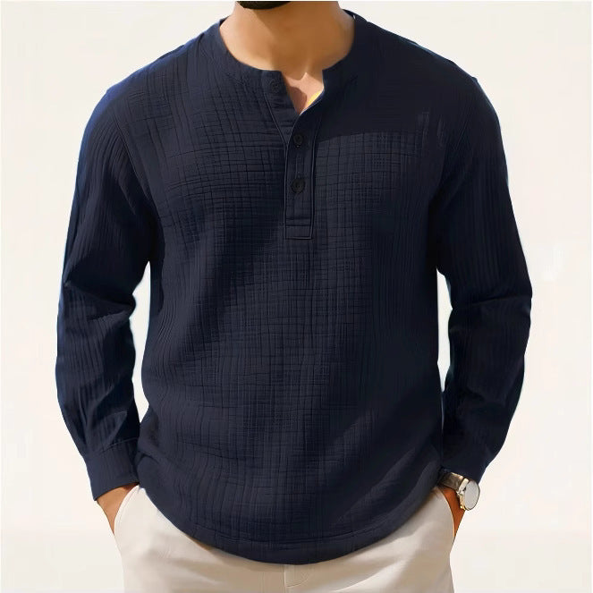 BreezeLite Linen-Blend Henley Shirt