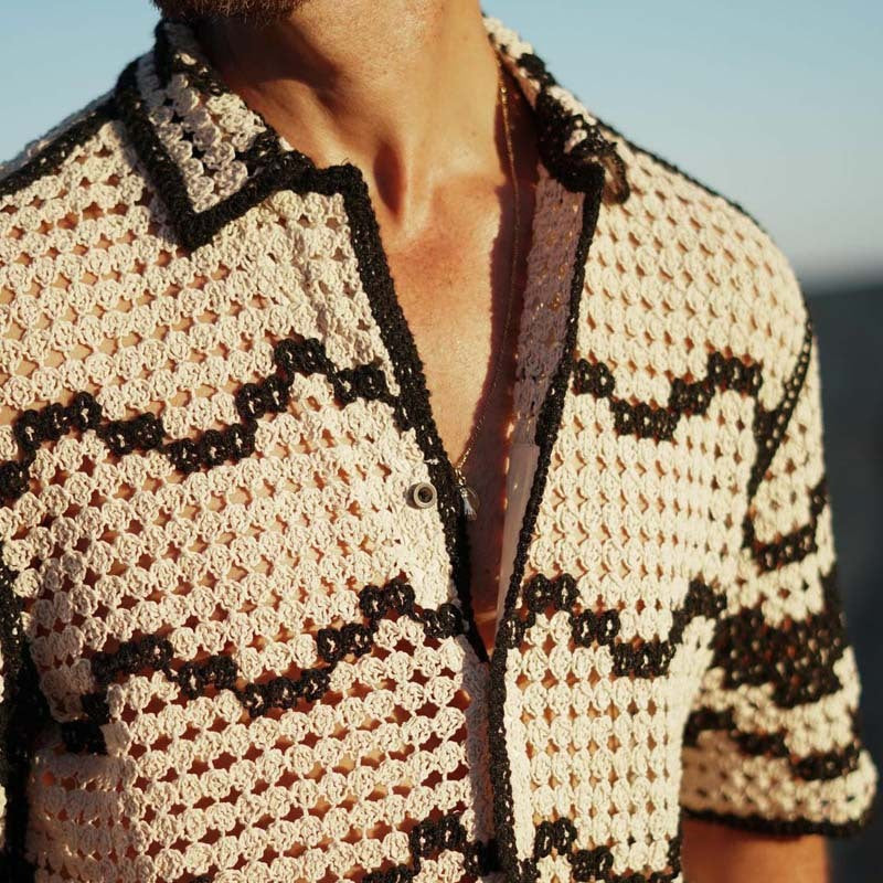 Stitch Weave Knit Shirt