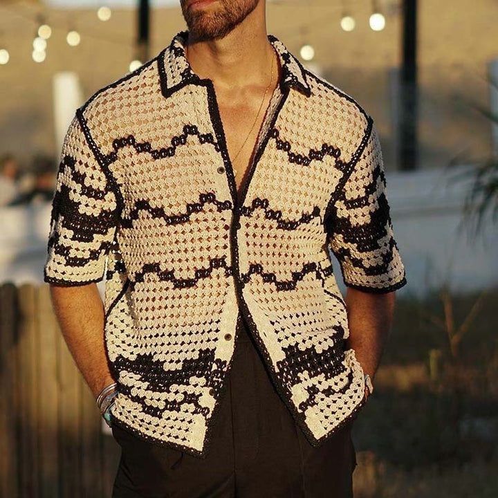 Stitch Weave Knit Shirt