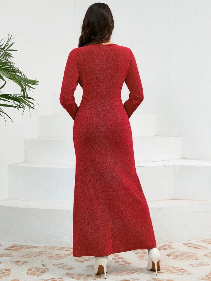 Seraphina Sparkle Long Sleeve Elegant Evening Dress
