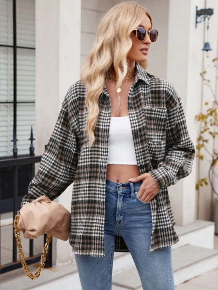 Relaxed Plaid Button-Down Shirt