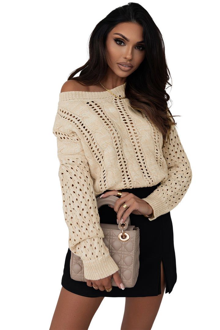 Soft Drift Eyelet Knit Sweater