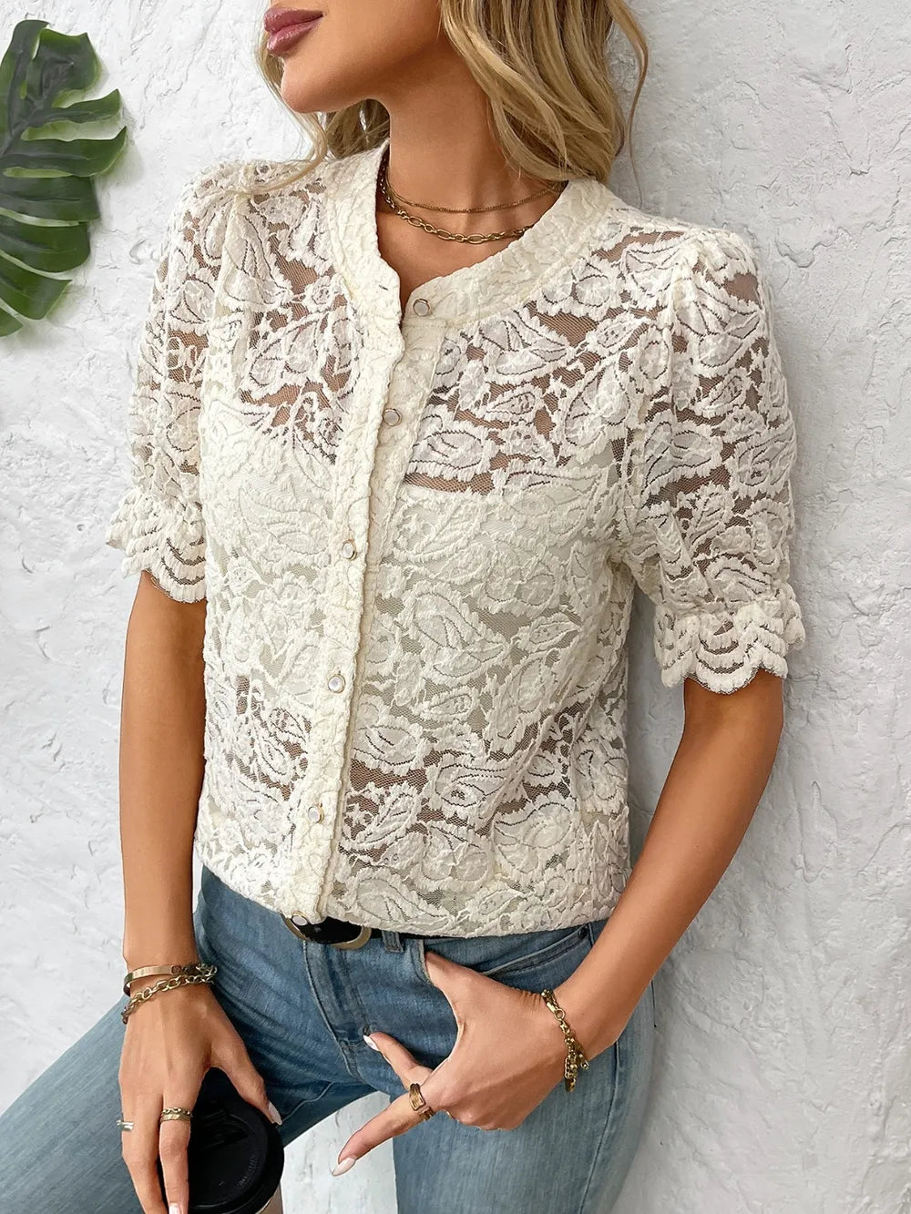Vintage Romance Luna Lace Shirt