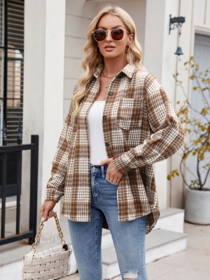 Relaxed Plaid Button-Down Shirt