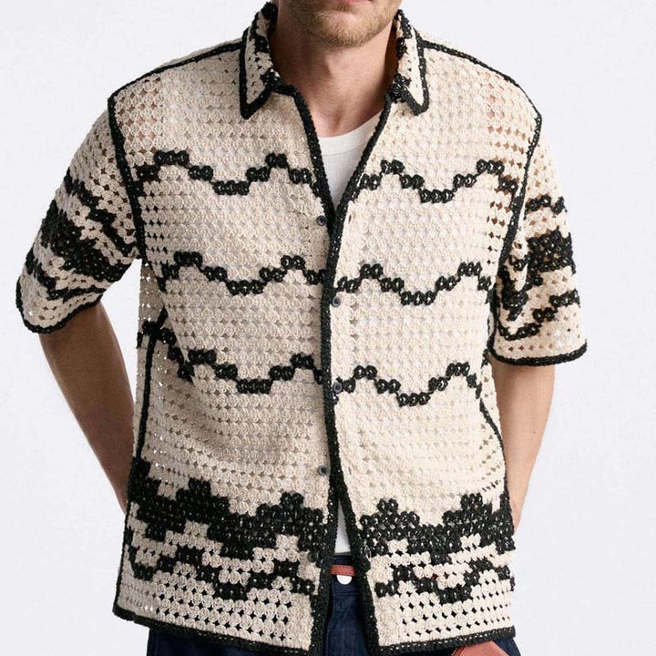 Stitch Weave Knit Shirt