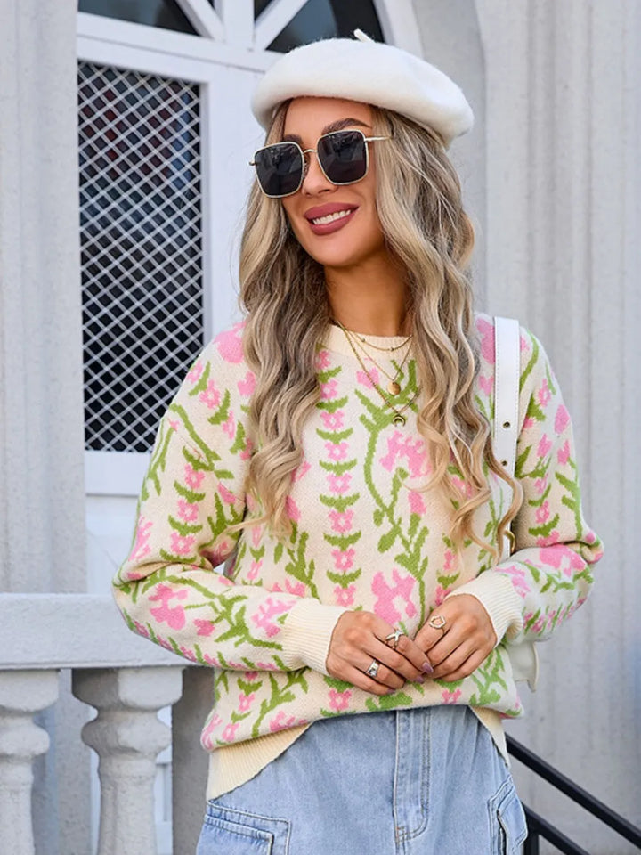 Angel Wings Floral Knit Sweater