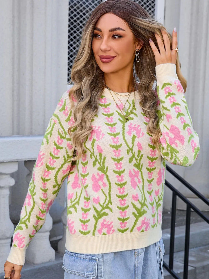 Angel Wings Floral Knit Sweater