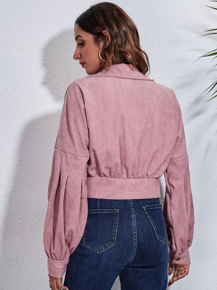 Skyline Crop Jacket – Buttoned Utility Chic