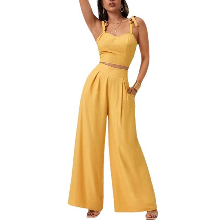 Golden Hour Chic – Two-Piece Wide-Leg Set