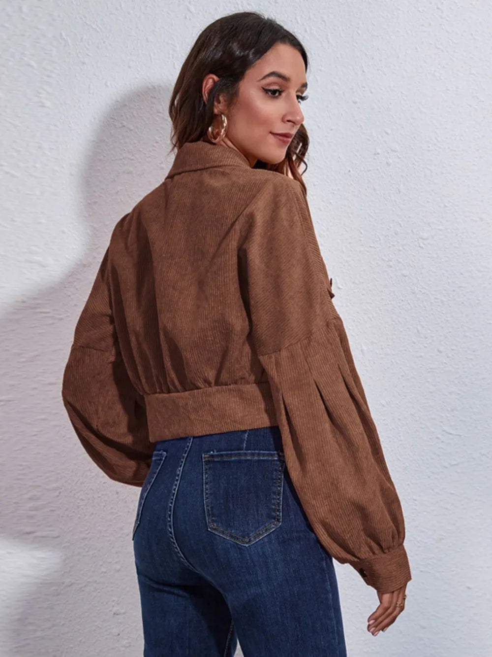Skyline Crop Jacket – Buttoned Utility Chic