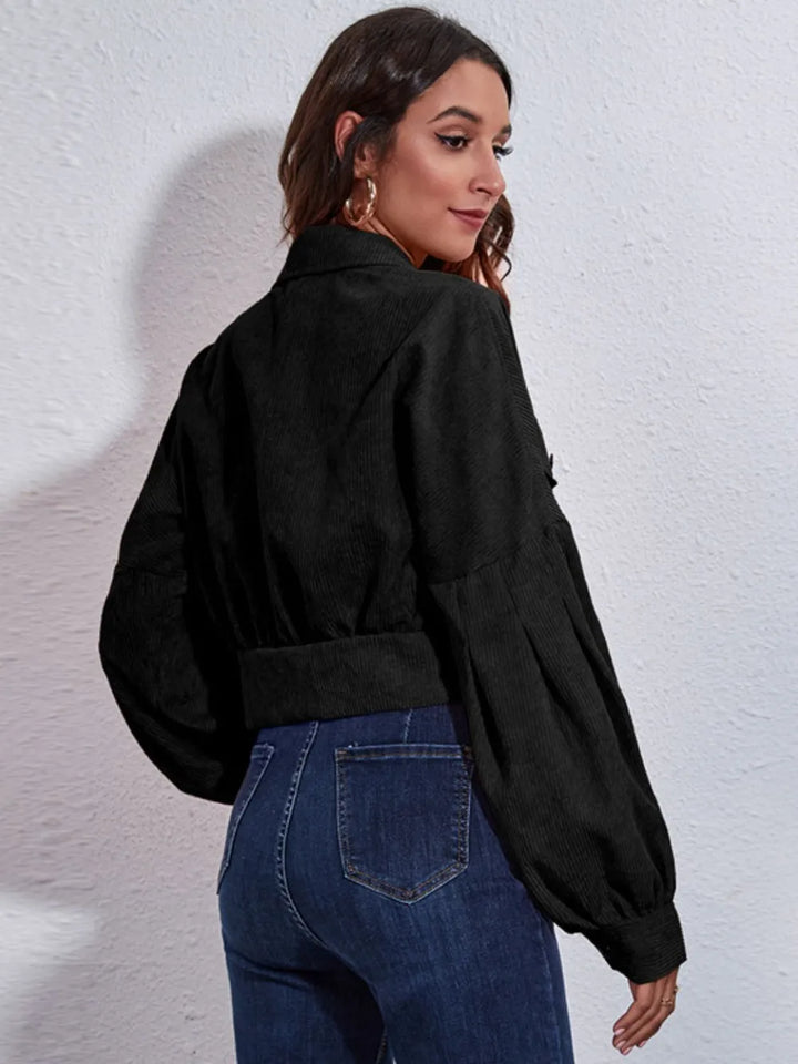Skyline Crop Jacket – Buttoned Utility Chic