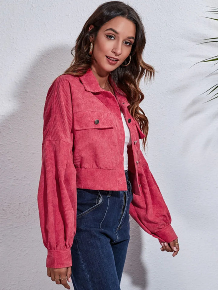Skyline Crop Jacket – Buttoned Utility Chic