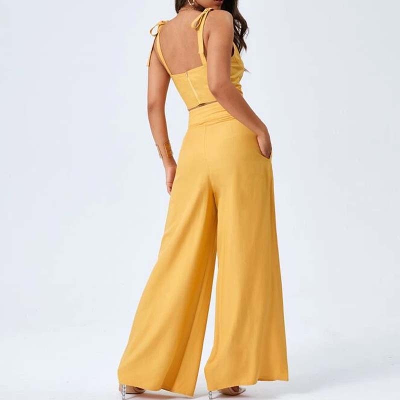 Golden Hour Chic – Two-Piece Wide-Leg Set