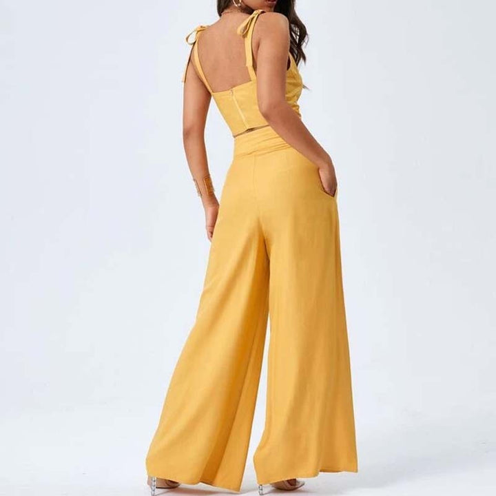 Golden Hour Chic – Two-Piece Wide-Leg Set