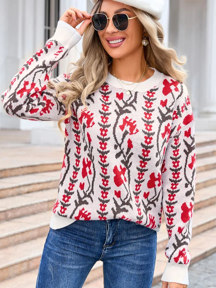 Angel Wings Floral Knit Sweater