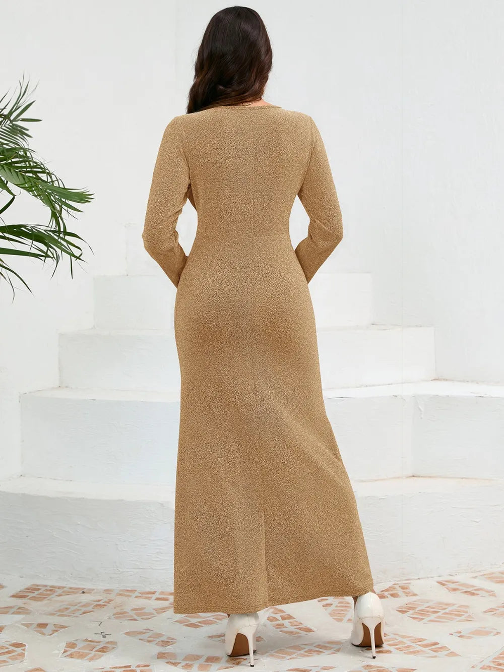 Seraphina Sparkle Long Sleeve Elegant Evening Dress