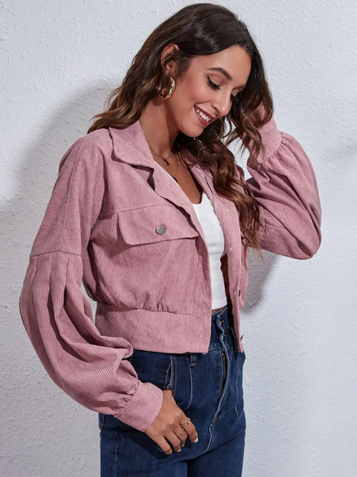 Skyline Crop Jacket – Buttoned Utility Chic